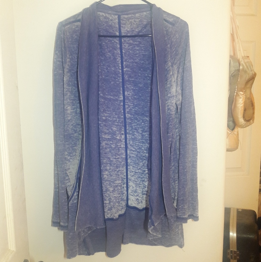 An Andrew Marc NYC purple/white athletic jacket